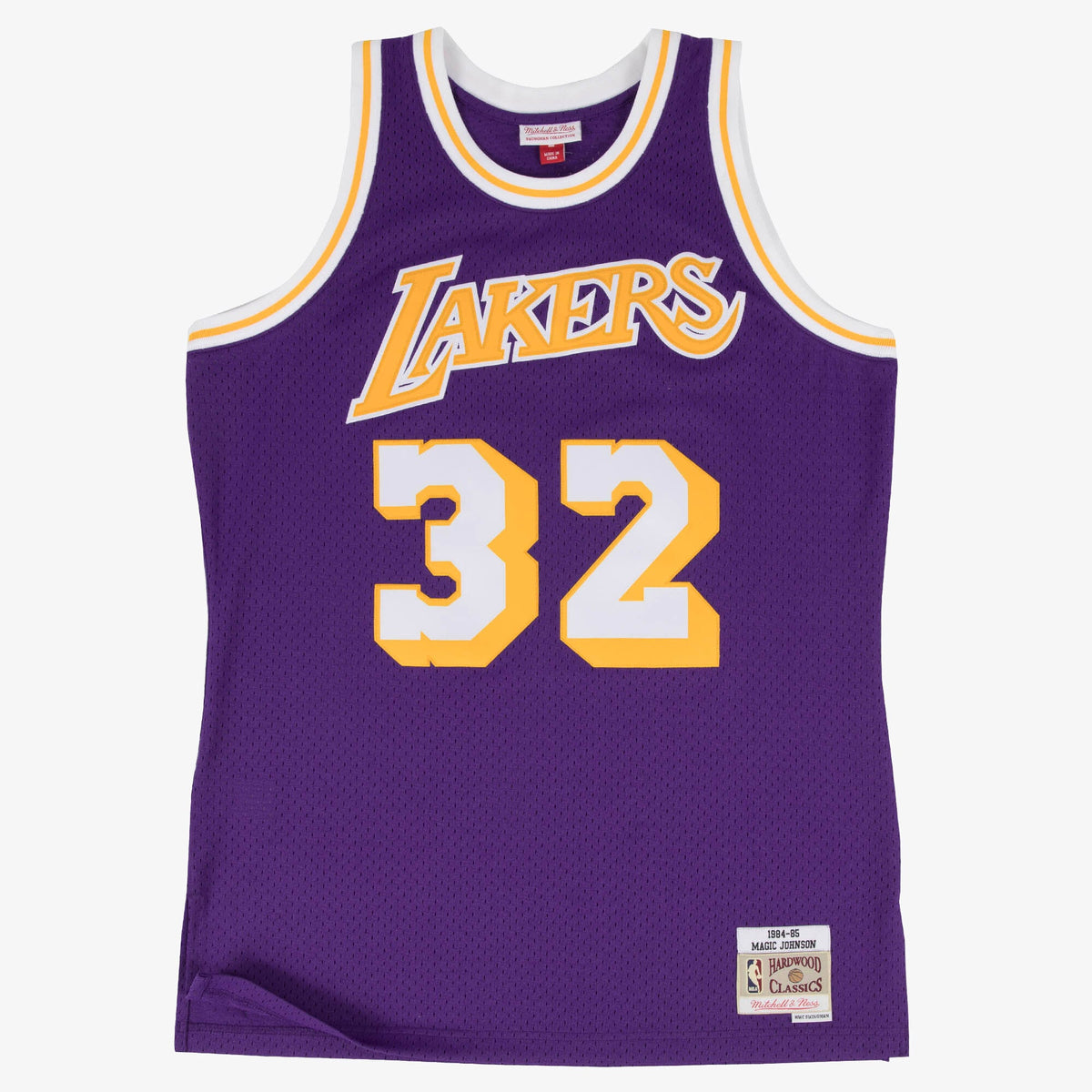 Men's Los Angeles Lakers Swingman NBA Basketball Jersey Road Magic Johnson 1984-85 - view 1