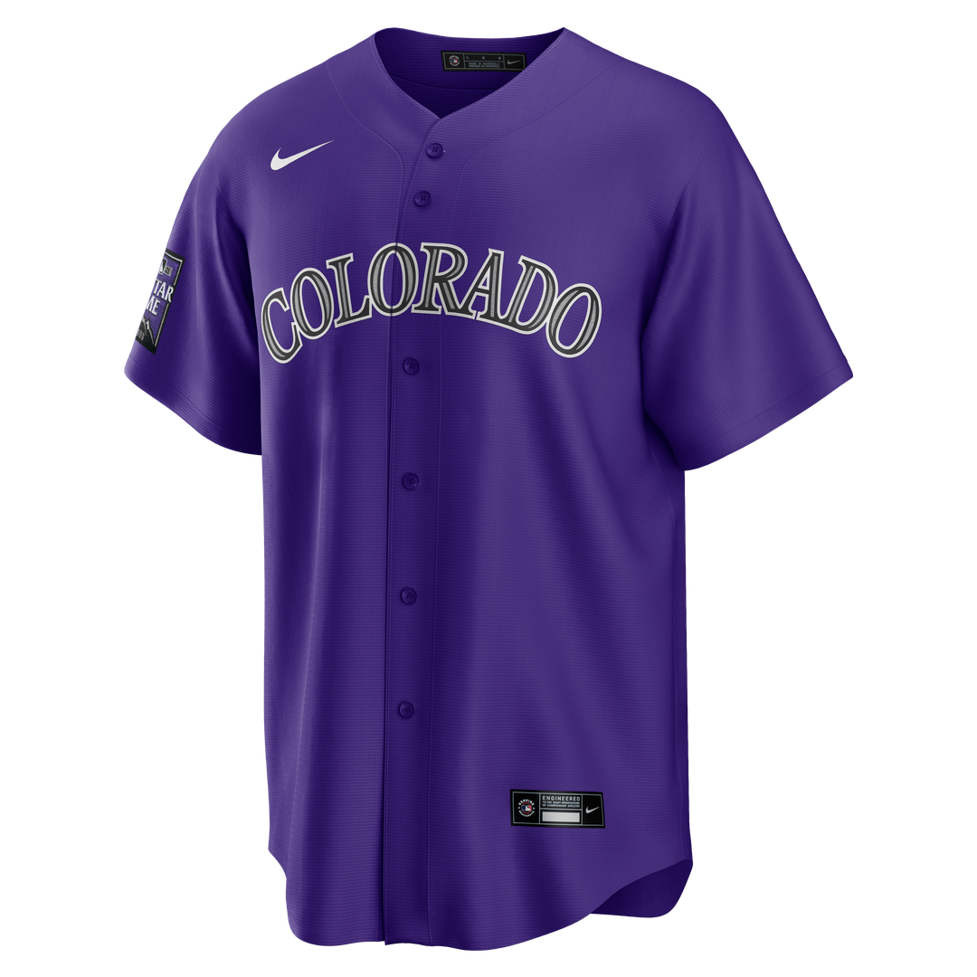 Men's Colorado Rockies Purple Alternate Replica MLB Baseball Jersey - view 6