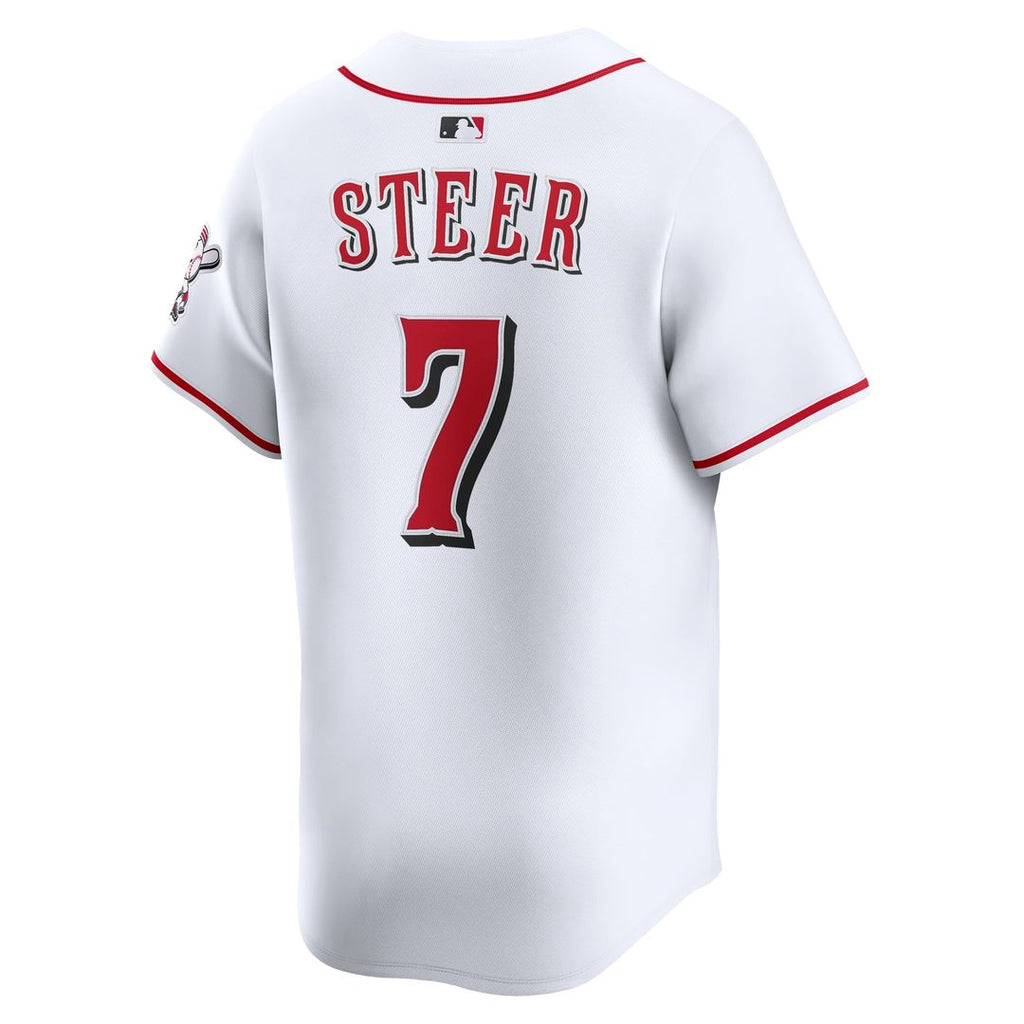 Men's Cincinnati Reds Spencer Steer White Home Limited MLB Baseball Jersey - view 3