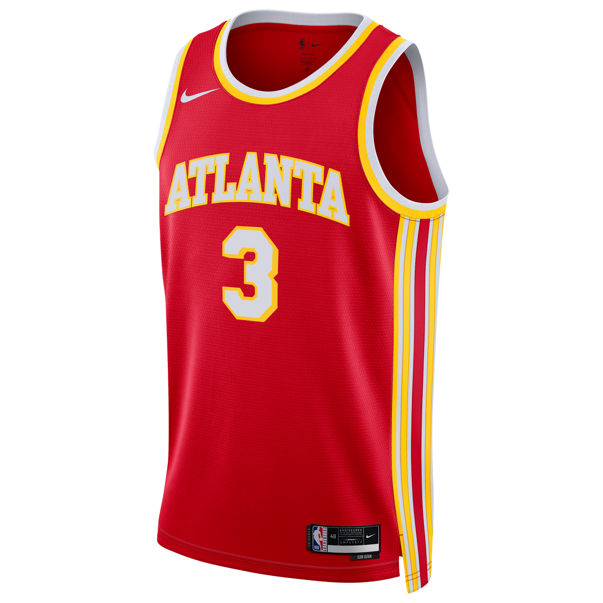 Unisex CJ McCollum Atlanta Hawks Icon Edition Swingman NBA Basketball Jersey - Red - view 3