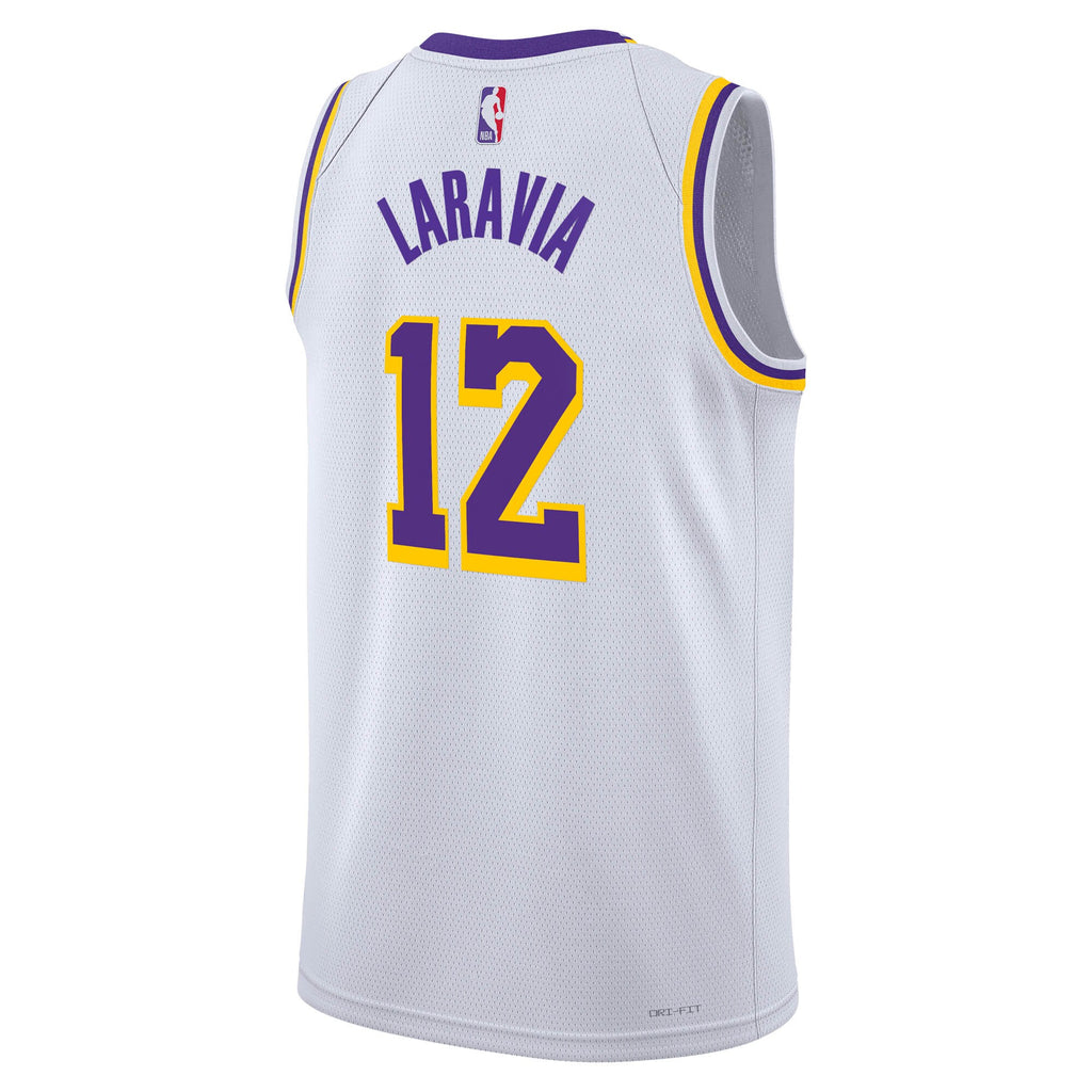 Unisex Jake LaRavia Los Angeles Lakers Association Edition Swingman NBA Basketball Jersey - White - view 4