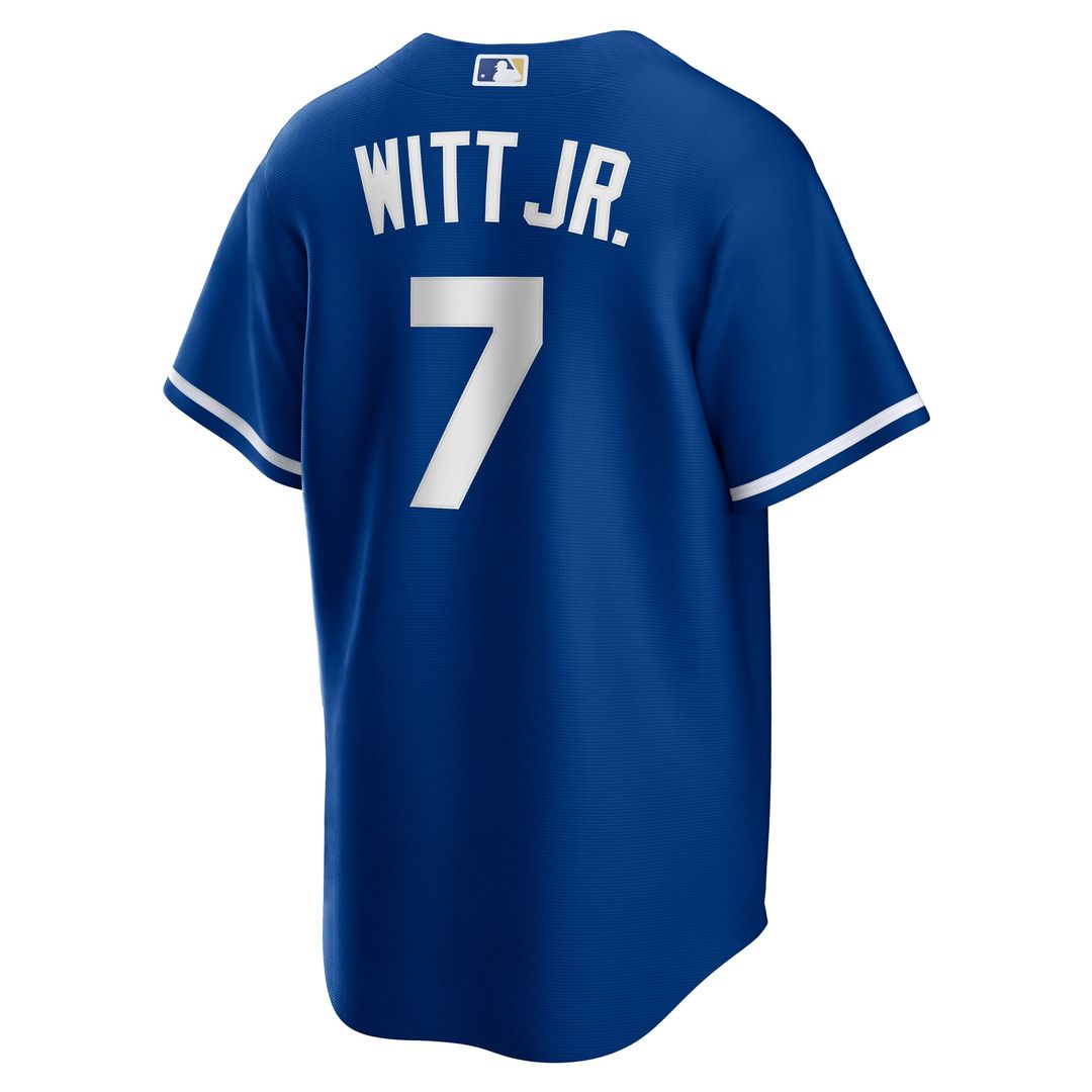 Men's Kansas City Royals Bobby Witt Jr. Rush Blue Alternate 2 Replica MLB Baseball Jersey - view 3