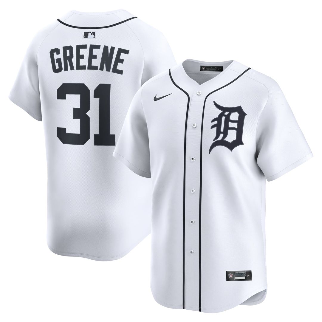 Men's Detroit Tigers Riley Greene White Home Limited MLB Baseball Jersey - view 1