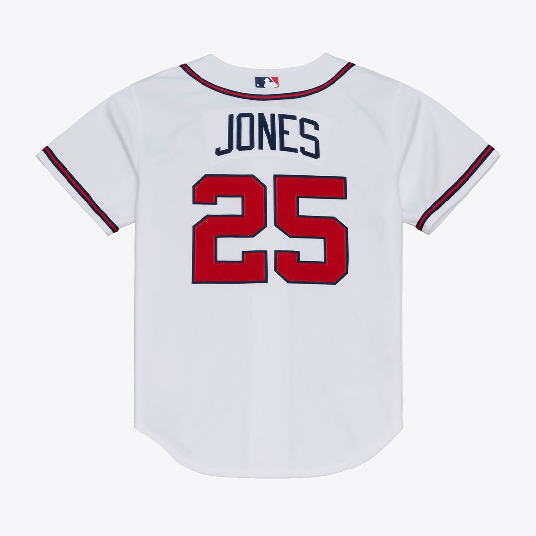 Men's Atlanta Braves Andruw Jones White 2005 MLB Baseball Jersey - view 2