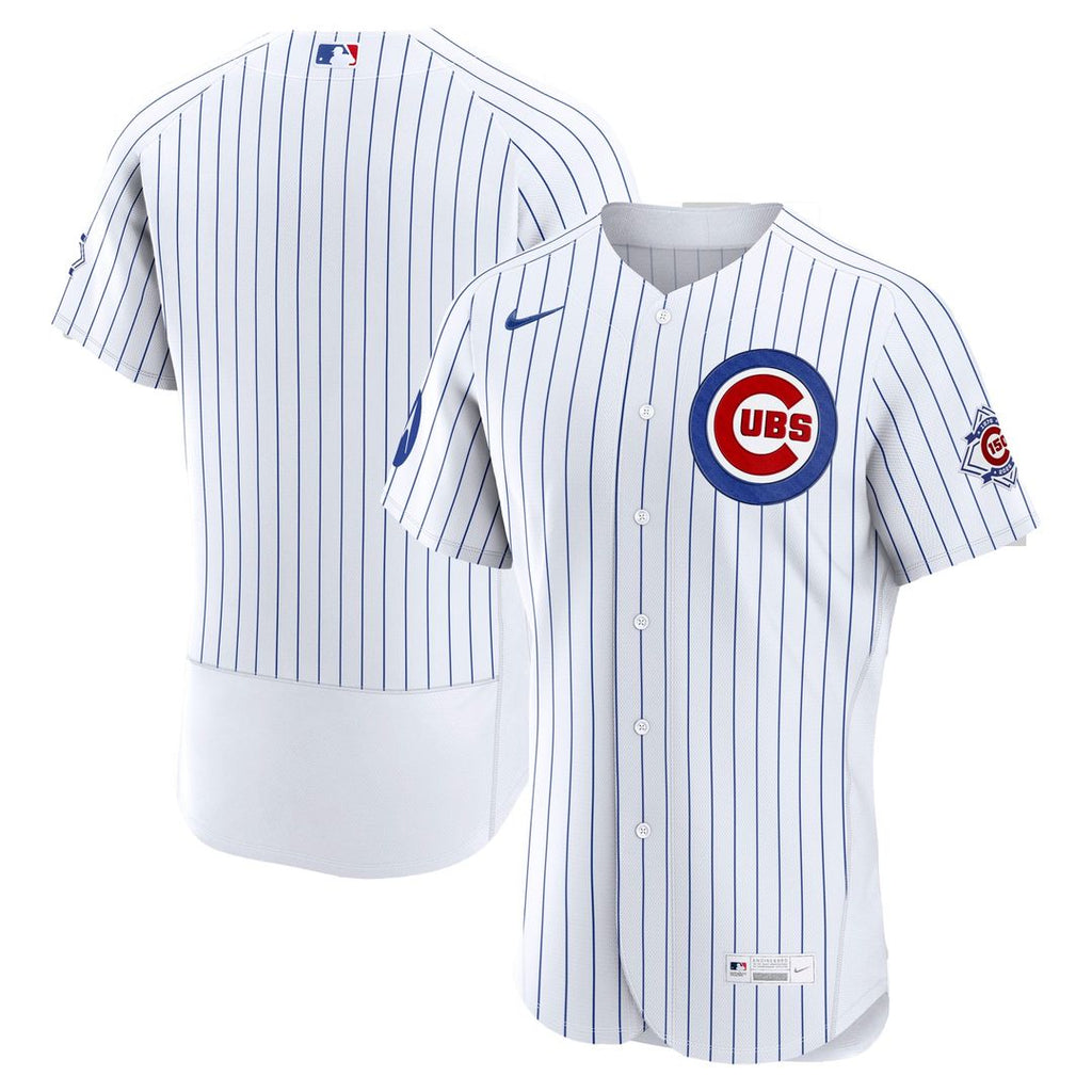 Men's Chicago Cubs White Home Sponsor Patch MLB Baseball Jersey - view 1
