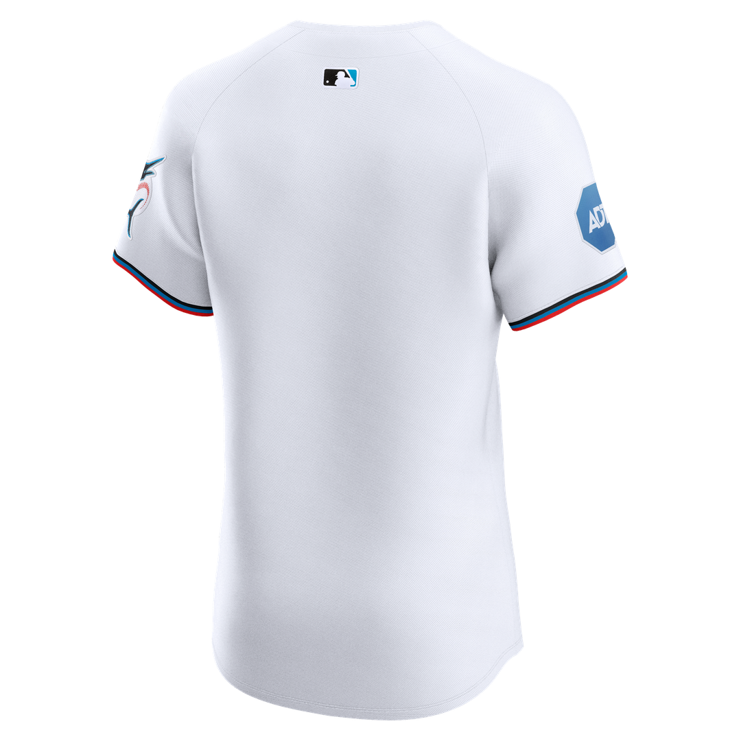 Men's Miami Marlins White Home Elite MLB Baseball Jersey - view 8