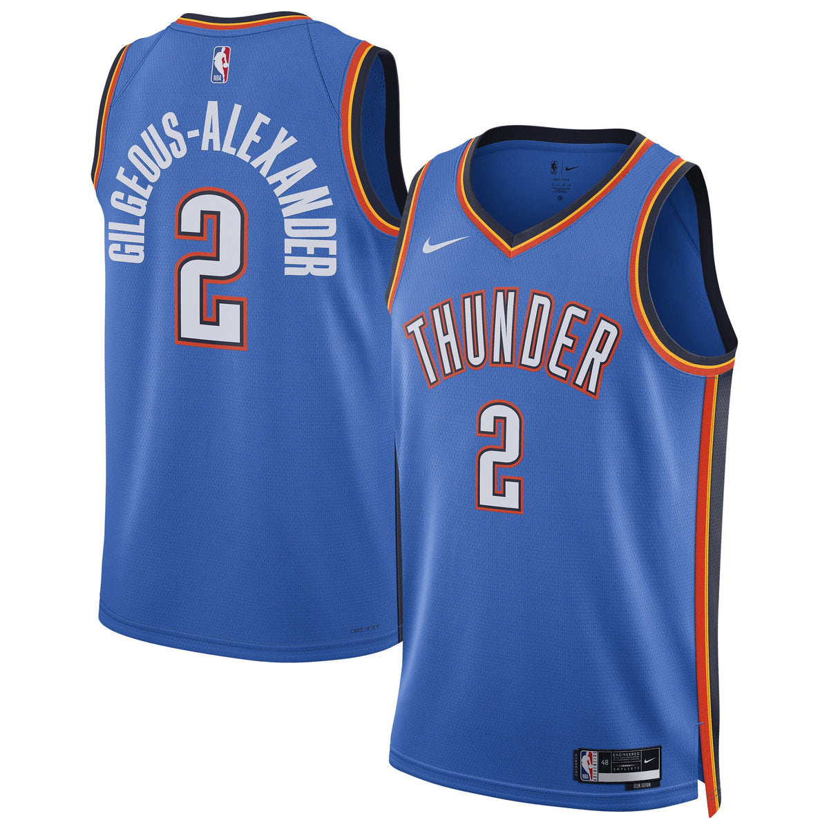 Unisex Oklahoma City Thunder Replica Icon Swingman NBA Basketball Jersey - Gilgeous-Alexander - view 2
