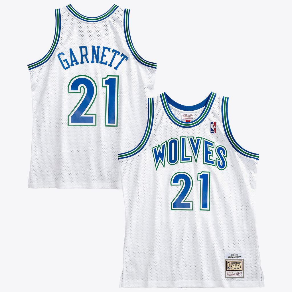Men's Minnesota Timberwolves Kevin Garnett 1995 Swingman NBA Basketball Jersey - White - view 2