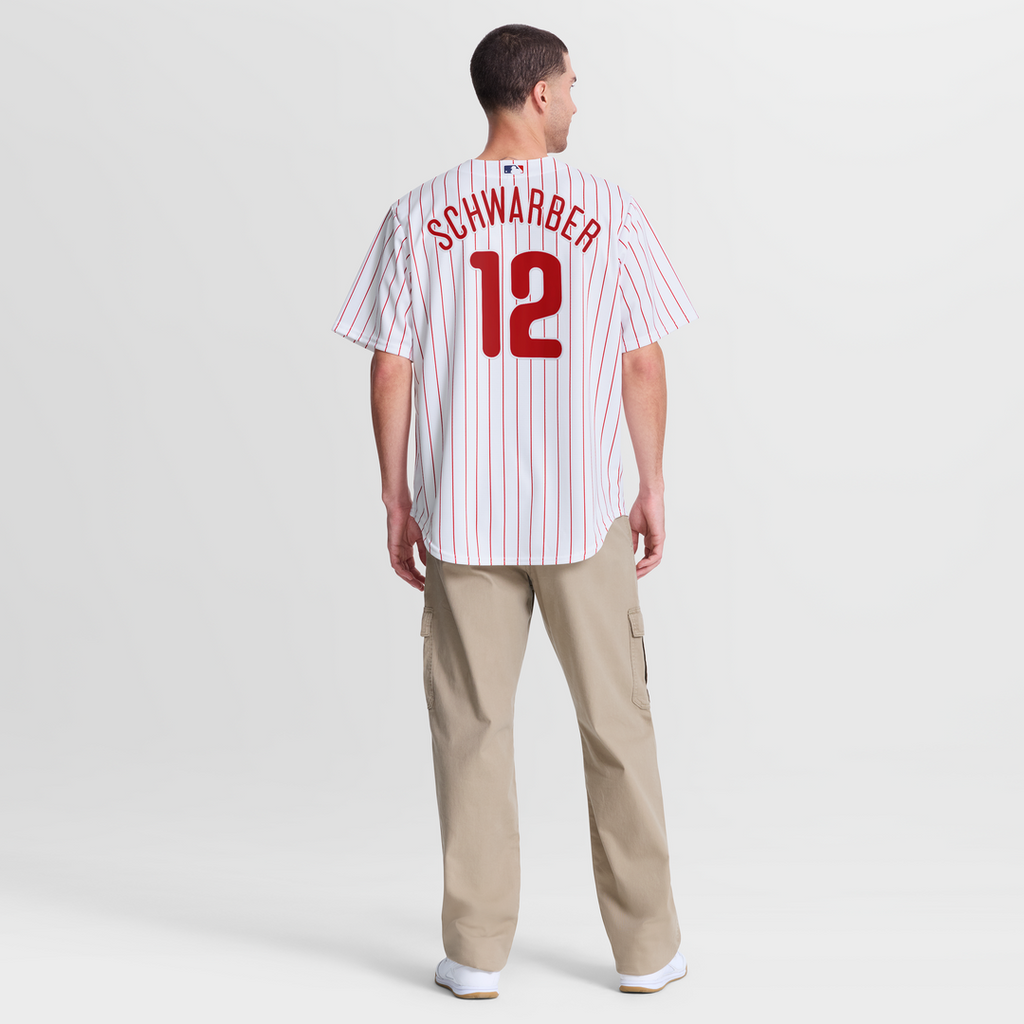 Men's Philadelphia Phillies Kyle Schwarber White Home Replica MLB Baseball Jersey - view 7