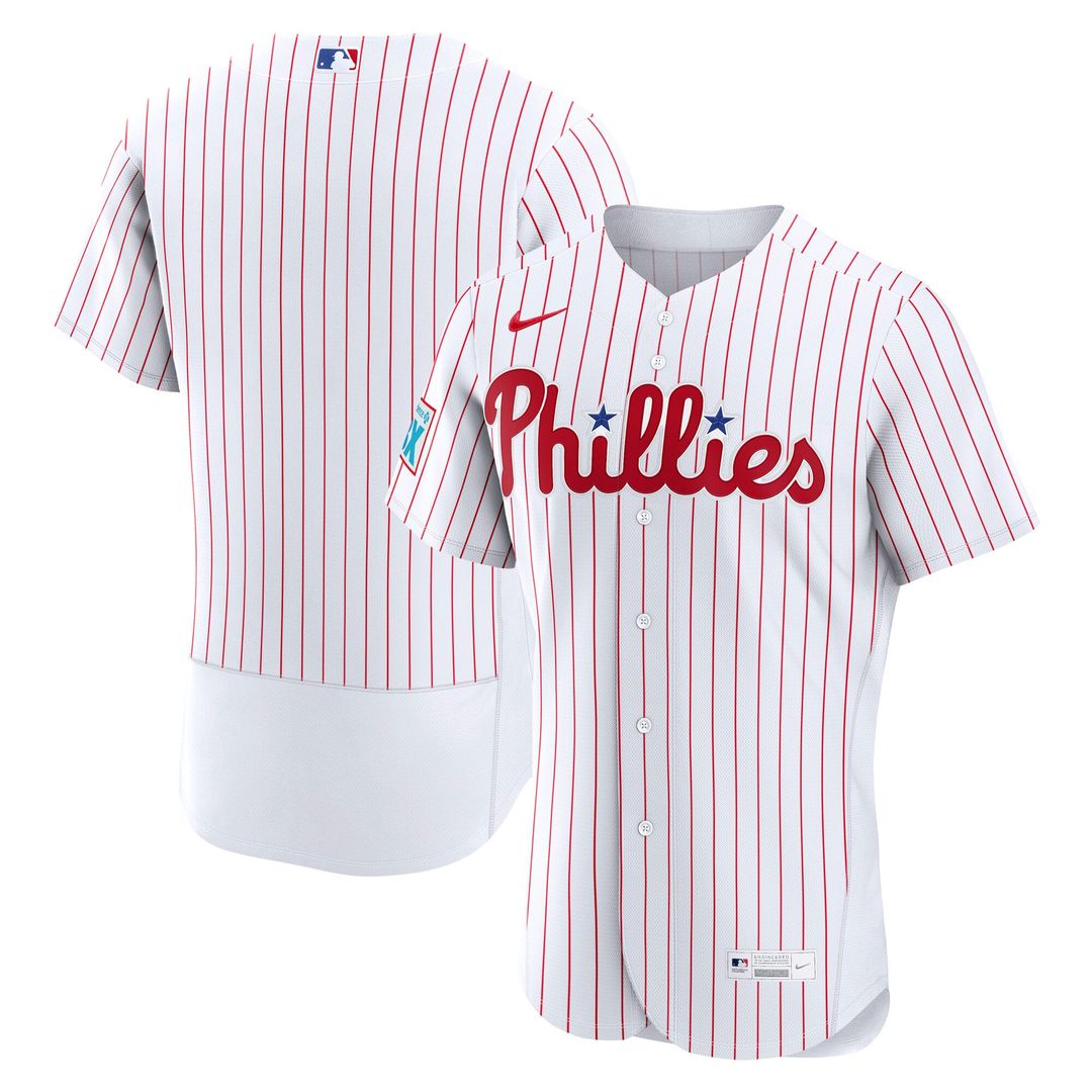 Men's Philadelphia Phillies Light Blue Alternate Sponsor Patch MLB Baseball Jersey - view 7