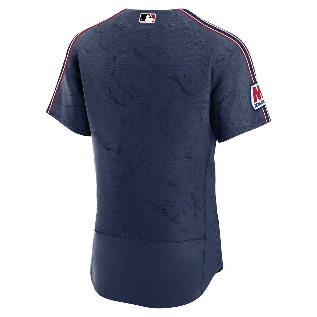Men's Cleveland Guardians Navy City Connect Sponsor Patch MLB Baseball Jersey - view 3