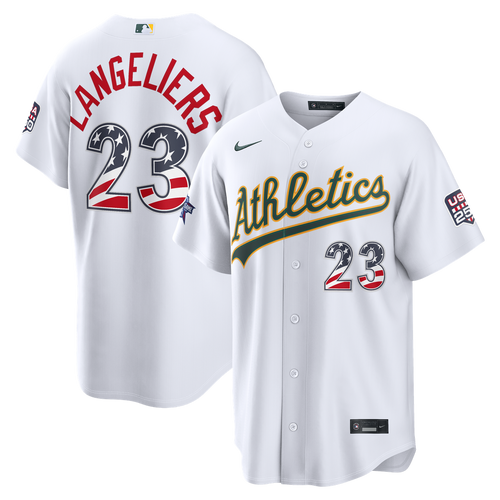 Men's 2026 All-Star Edition Stars & Stripes Men's Athletics Shea Langeliers White Stadium MLB Baseball Jersey - view 1