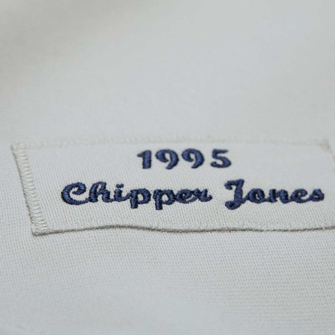 Men's Atlanta Braves Chipper Jones Gray 1995 Throwback MLB Baseball Jersey - view 5