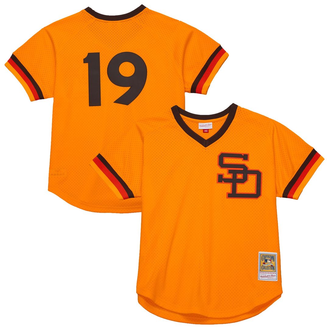 Men's San Diego Padres Tony Gwynn Gold Big & Tall Cooperstown Mesh Batting Practice MLB Baseball Jersey - view 1