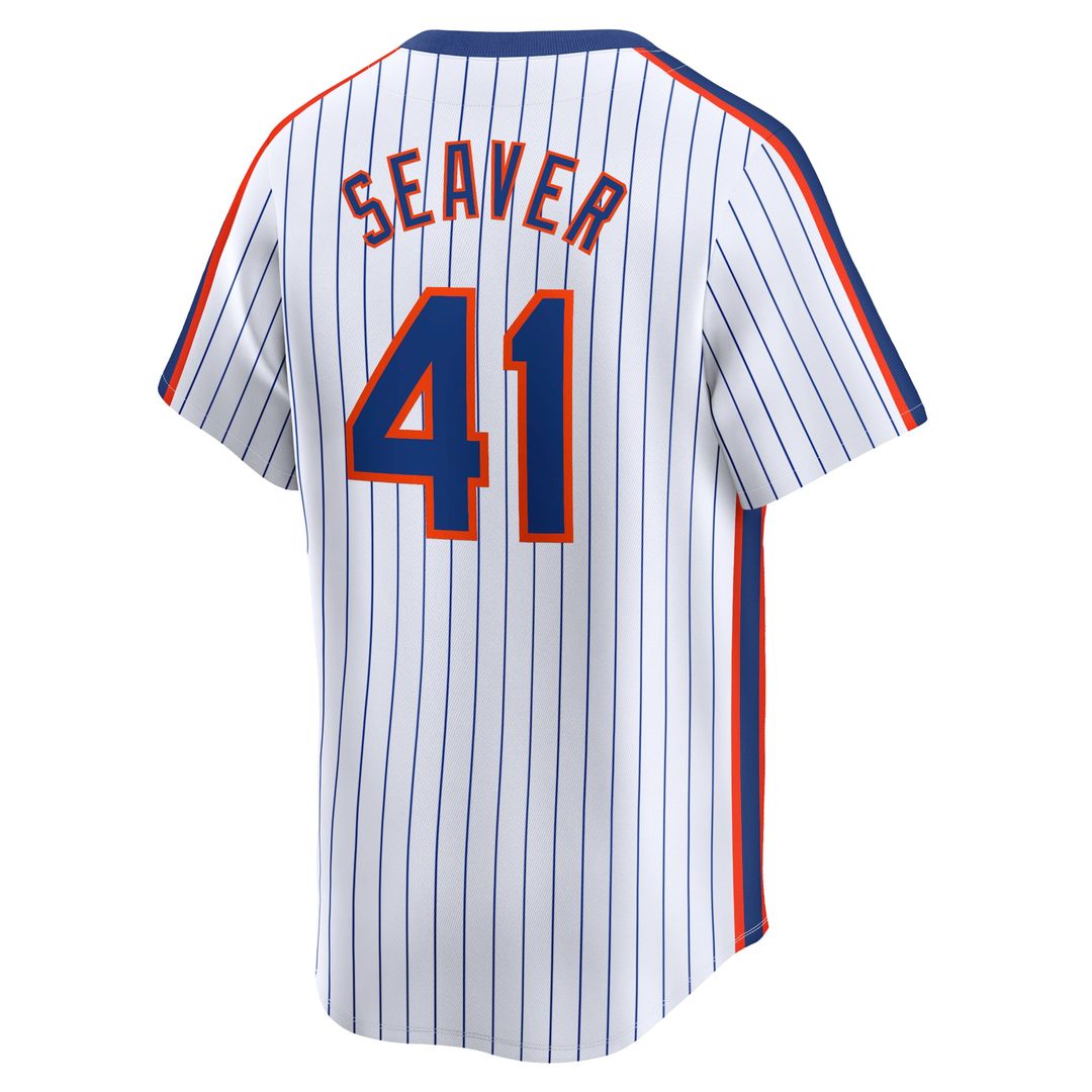 Men's New York Mets Tom Seaver White Throwback Cooperstown Limited MLB Baseball Jersey - view 3