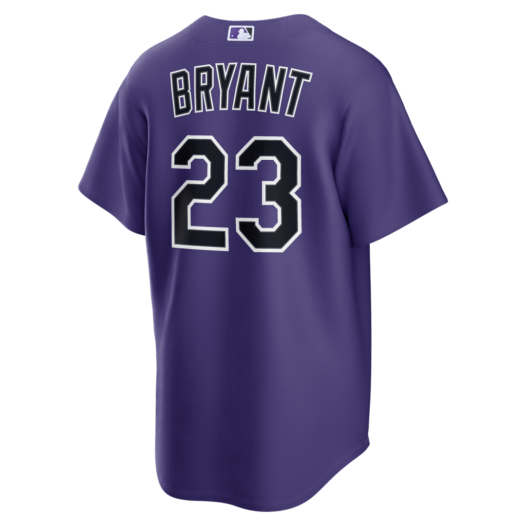 Men's Colorado Rockies Kris Bryant Purple Alternate Replica MLB Baseball Jersey - view 3