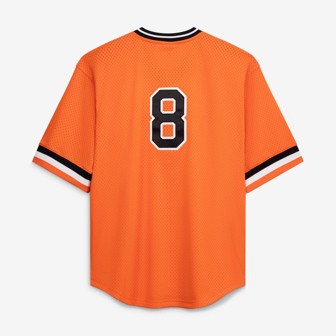 Men's Baltimore Orioles Cal Ripken Jr. Orange Big & Tall Cooperstown Collection Mesh Batting Practice MLB Baseball Jersey - view 3