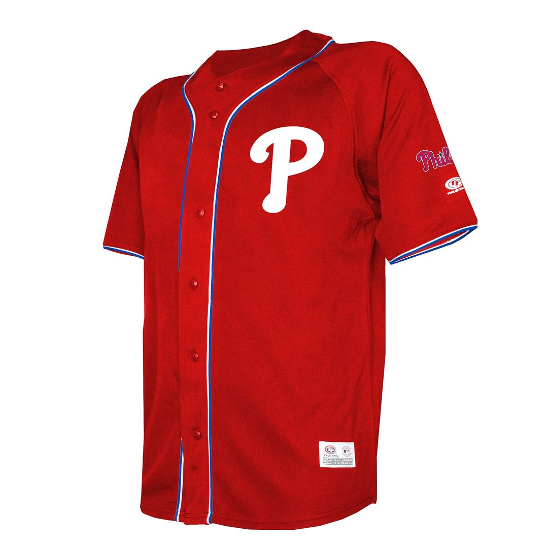 Men's Philadelphia Phillies Red Team Color Full-Button Fashion MLB Baseball Jersey - view 2
