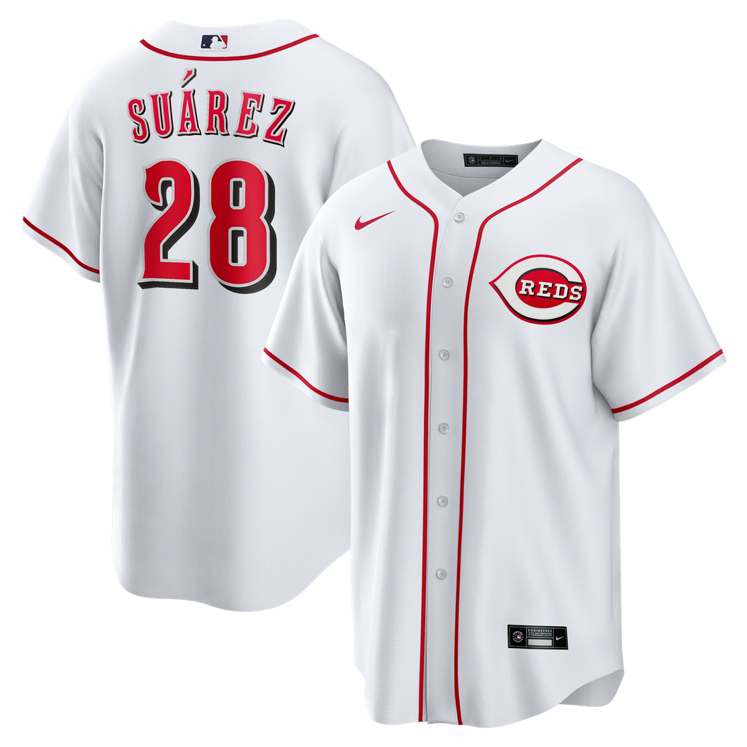 Men's Cincinnati Reds Eugenio Suárez White Home Replica MLB Baseball Jersey - view 1