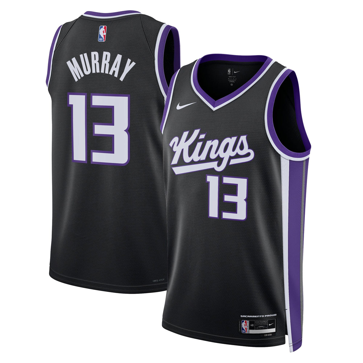 Unisex Keegan Murray Sacramento Kings Icon Edition Swingman NBA Basketball Jersey - Black - view 2