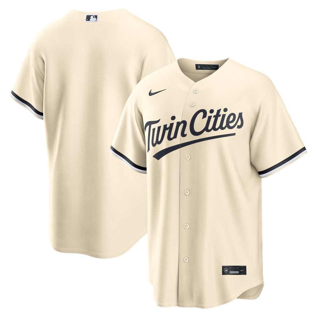 Men's Minnesota Twins Cream Alternate Replica MLB Baseball Jersey - view 4