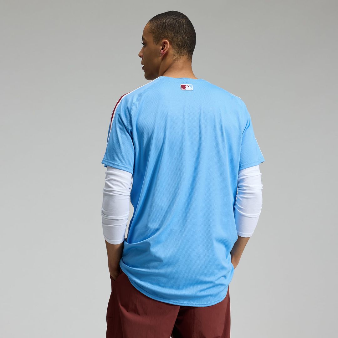 Men's Philadelphia Phillies Light Blue Alternate Elite MLB Baseball Jersey - view 5