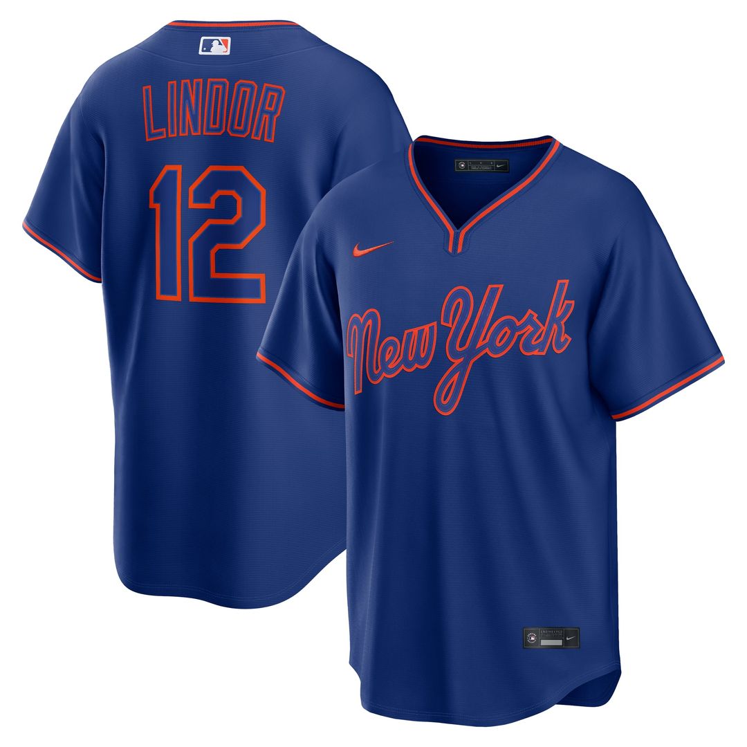 Men's New York Mets Francisco Lindor Royal Alternate Replica MLB Baseball Jersey - view 1