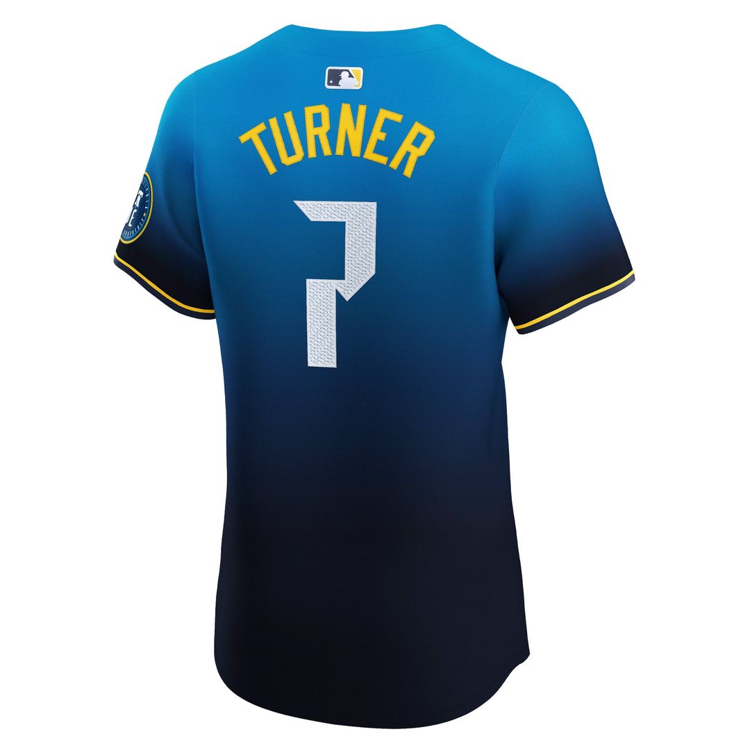 Men's Philadelphia Phillies Trea Turner Navy City Connect Elite MLB Baseball Jersey - view 3