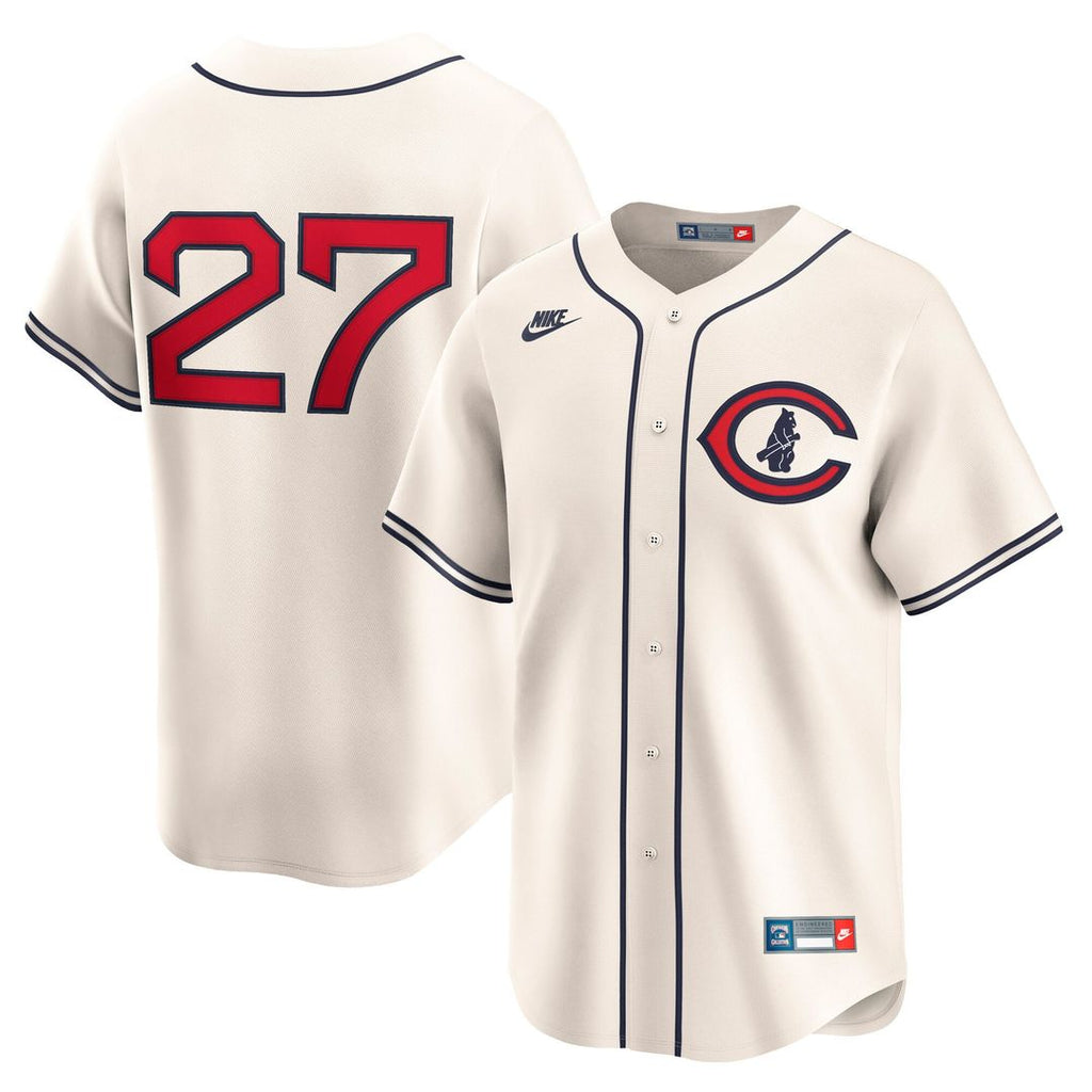Men's Chicago Cubs Seiya Suzuki Cream Throwback Cooperstown Collection Limited MLB Baseball Jersey - view 1