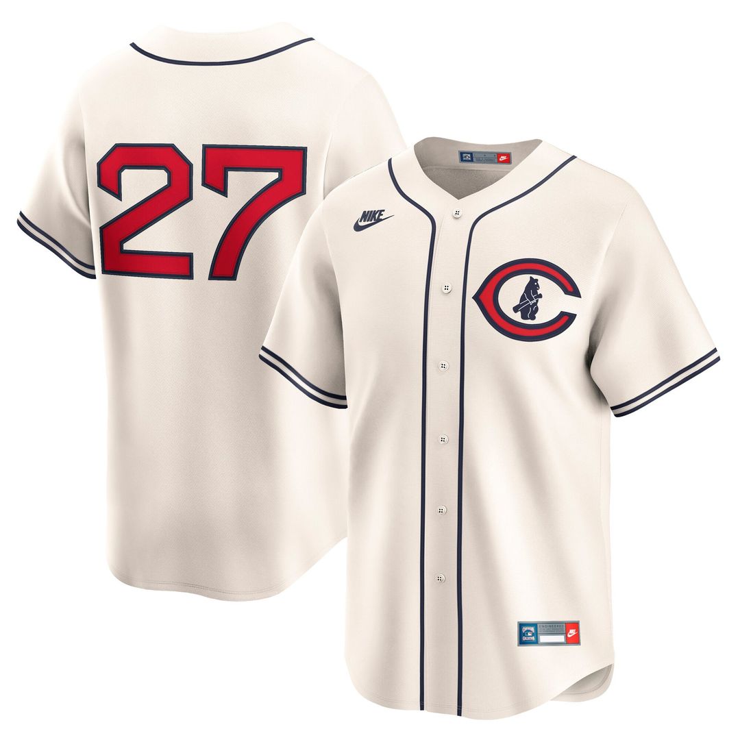 Men's Chicago Cubs Seiya Suzuki Cream Throwback Cooperstown Collection Limited MLB Baseball Jersey - view 1