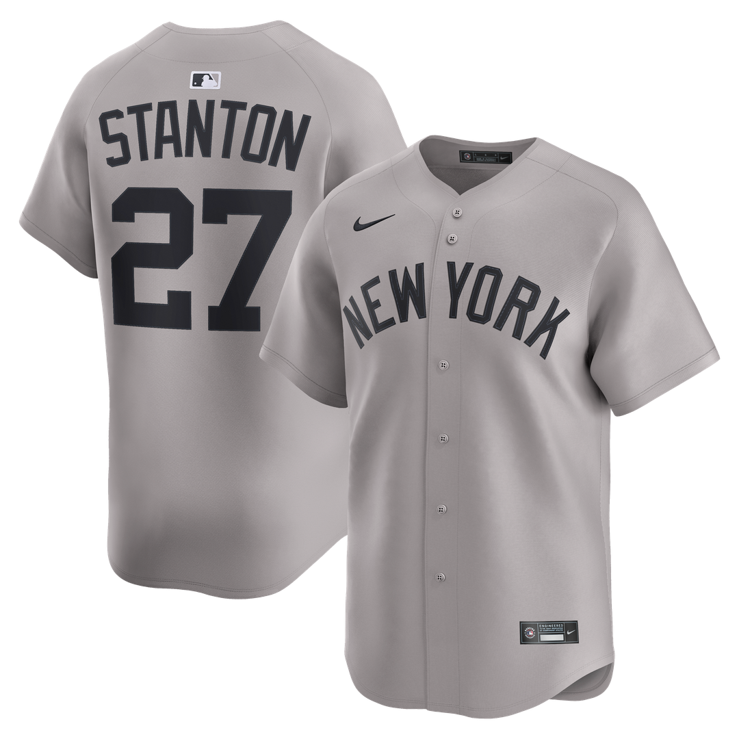 Men's New York Yankees Giancarlo Stanton Gray Road Limited MLB Baseball Jersey - view 1