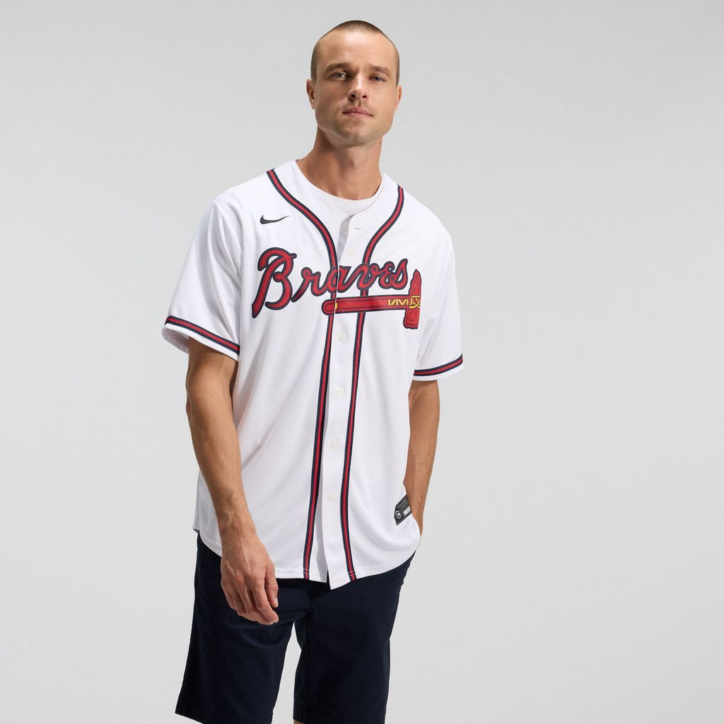 Men's Atlanta Braves White Home Replica MLB Baseball Jersey - view 1