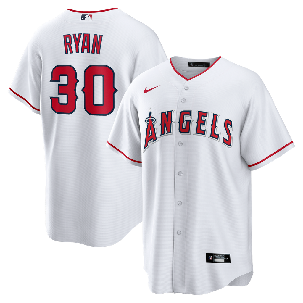 Men's Los Angeles Angels Nolan Ryan White Home Retired Player Replica MLB Baseball Jersey - view 1