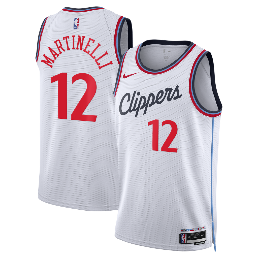 Unisex Nick Martinelli Los Angeles Clippers Replica Association Edition Swingman NBA Basketball Jersey - White - view 2