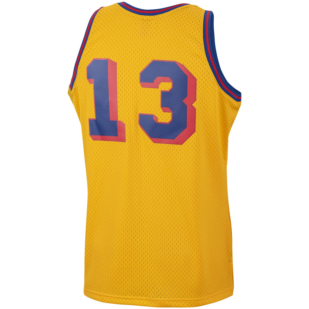 Men's Wilt Chamberlain Gold San Francisco Warriors 1962-63 Hardwood Classics Swingman NBA Basketball Jersey - view 4
