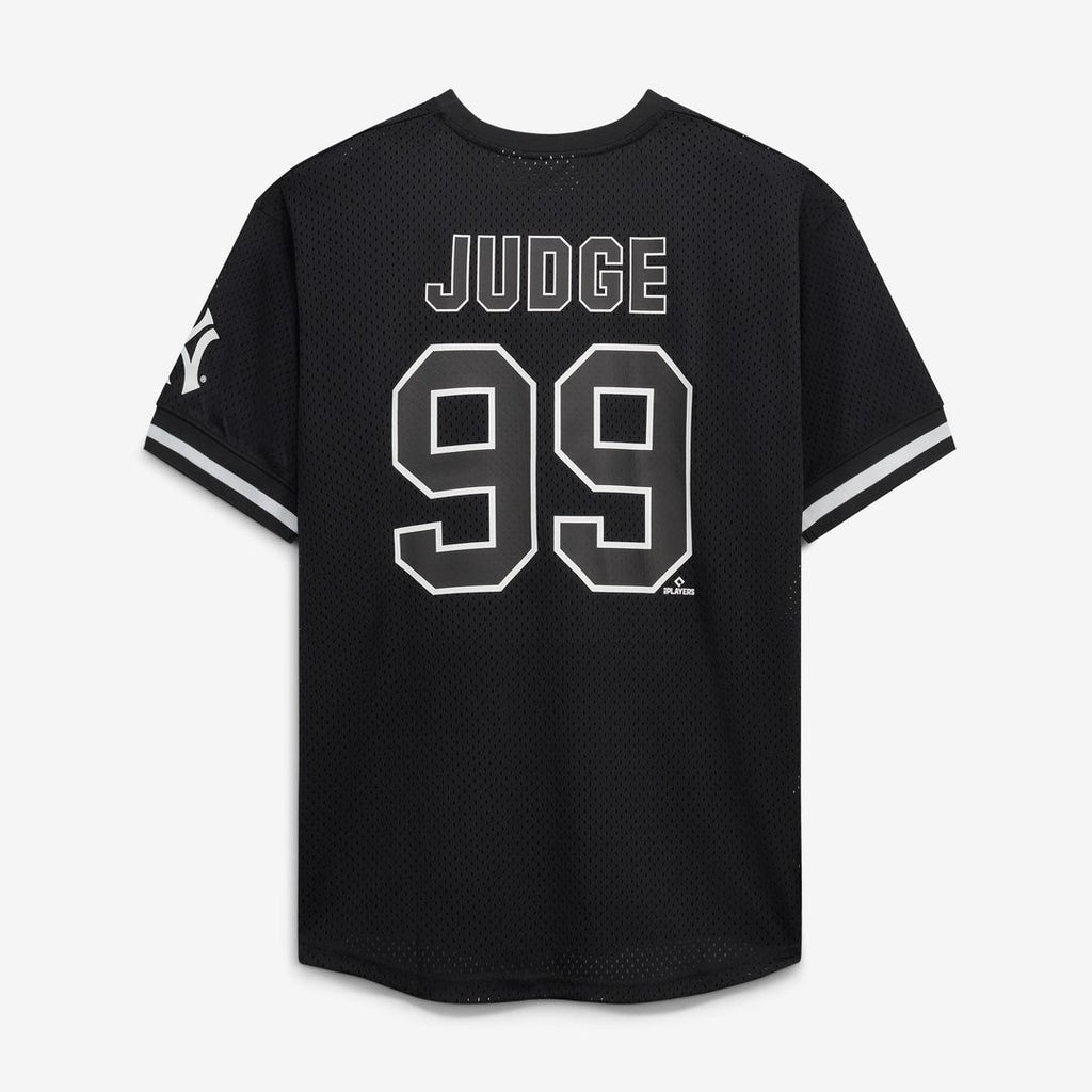 Men's New York Yankees Aaron Judge Black/White Big & Tall Heavyweight Mesh MLB Baseball Jersey - view 3