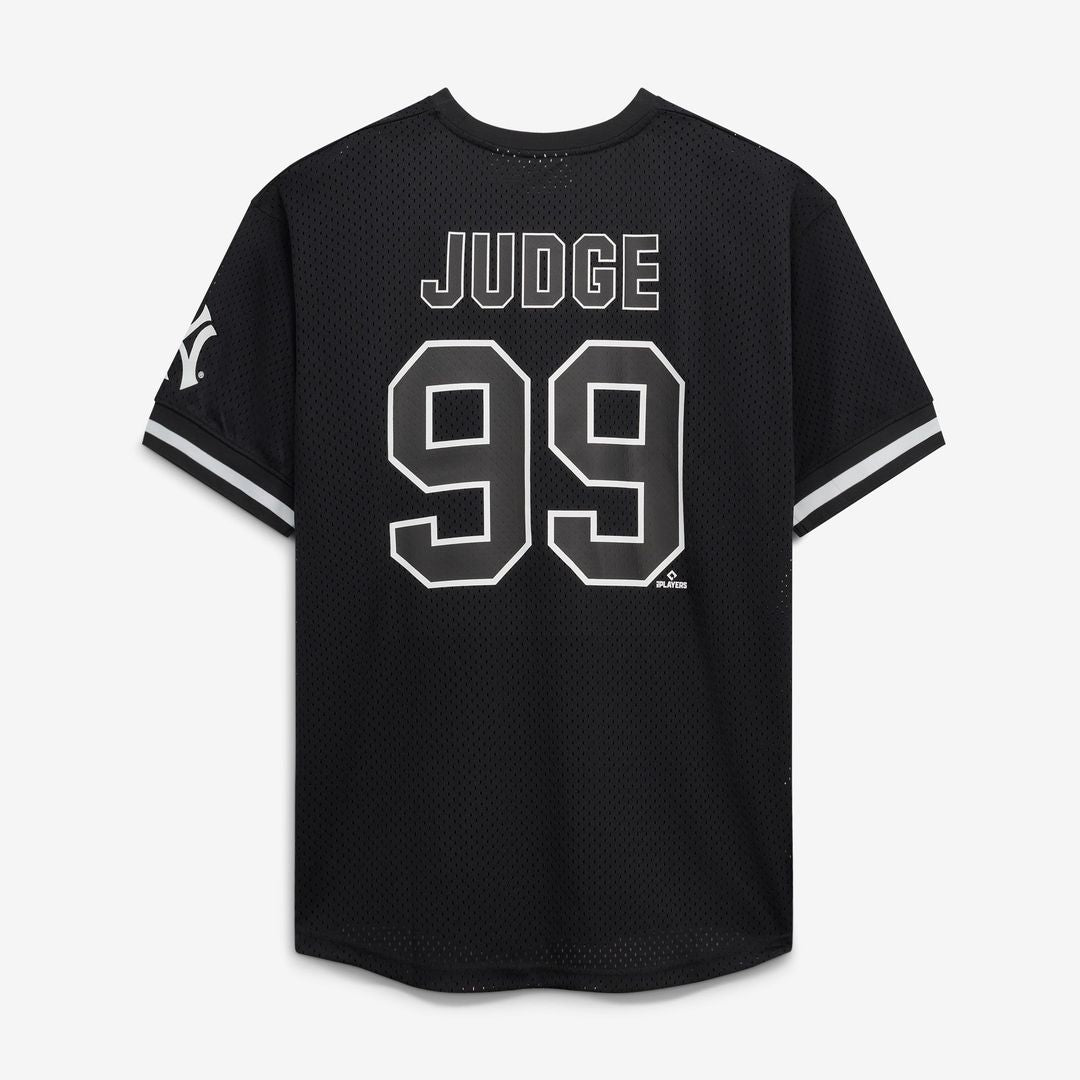 Men's New York Yankees Aaron Judge Black/White Big & Tall Heavyweight Mesh MLB Baseball Jersey - view 3
