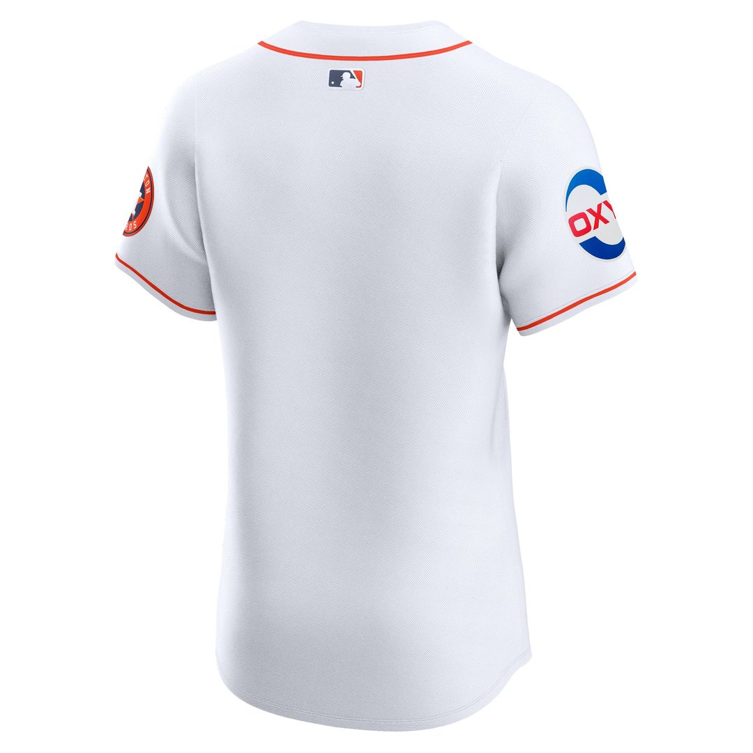 Men's Houston Astros White Home Elite Patch MLB Baseball Jersey - view 3
