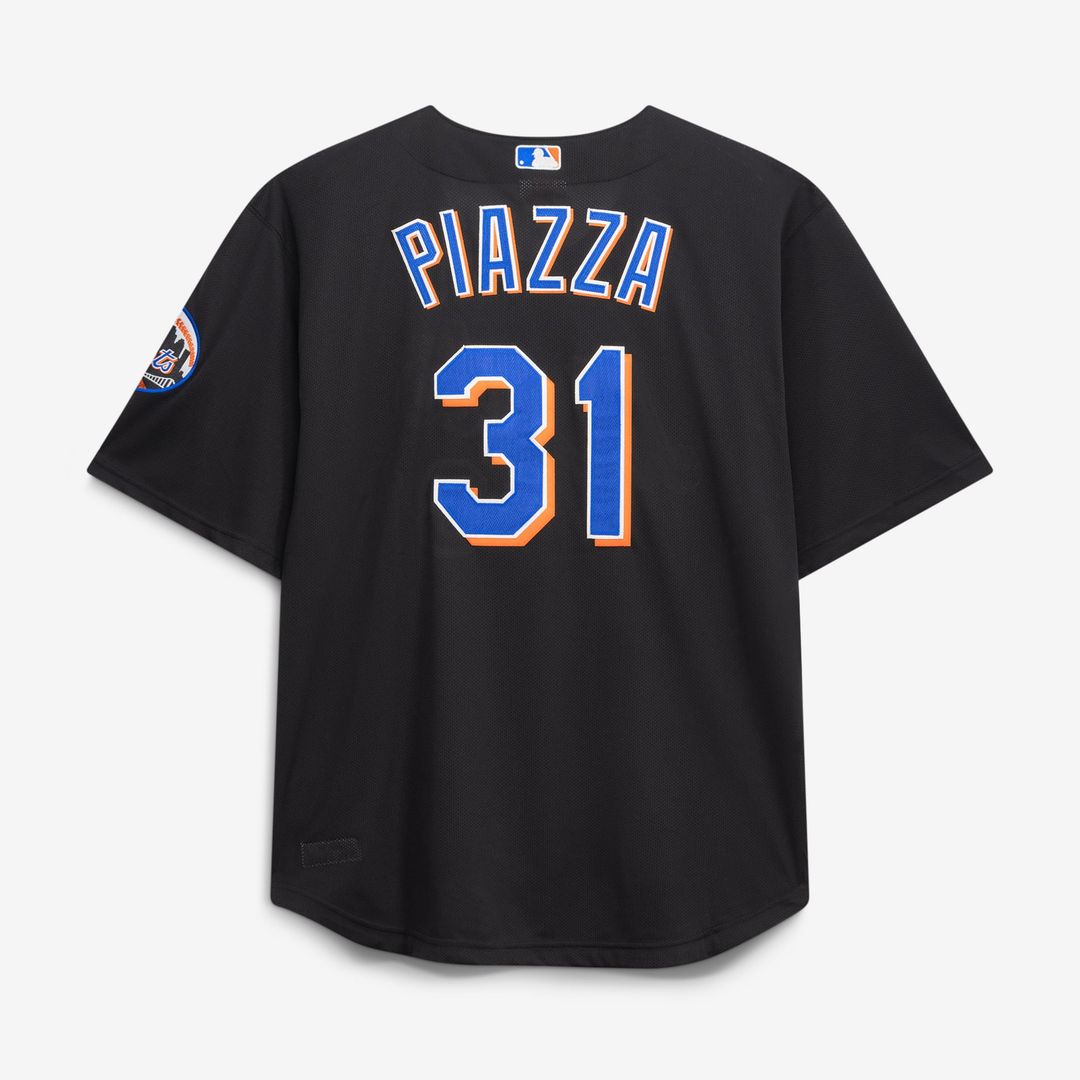 Men's New York Mets Mike Piazza Black Big & Tall Cooperstown Mesh Batting Practice MLB Baseball Jersey - view 3