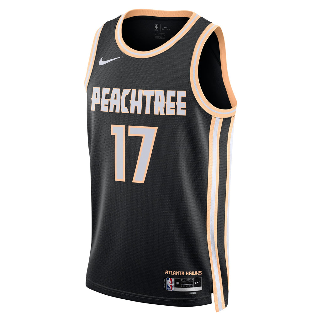 Unisex Onyeka Okongwu Atlanta Hawks 2025/26 City Edition Swingman NBA Basketball Jersey - Black - view 3