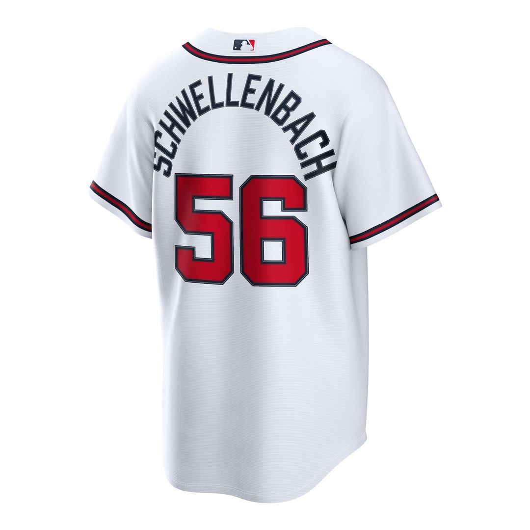 Men's Atlanta Braves Spencer Schwellenbach White Home Replica MLB Baseball Jersey - view 3