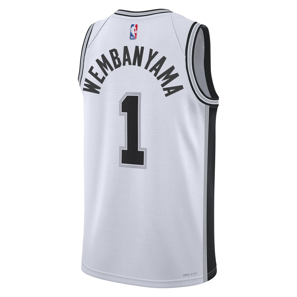 Unisex Victor Wembanyama San Antonio Spurs Association Edition Swingman NBA Basketball Jersey - White - view 4