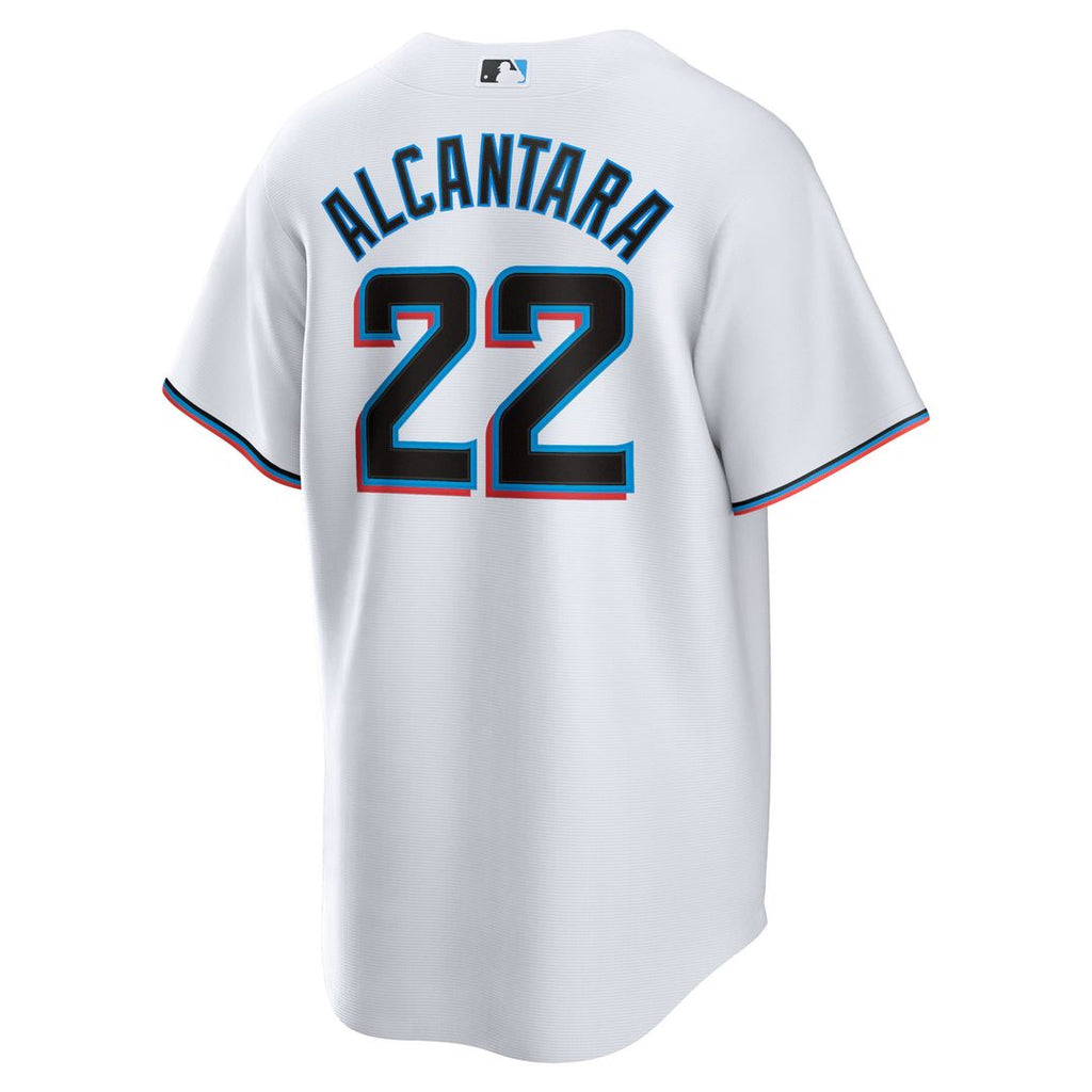 Men's Miami Marlins Sandy Alcantara White Replica MLB Baseball Jersey - view 3