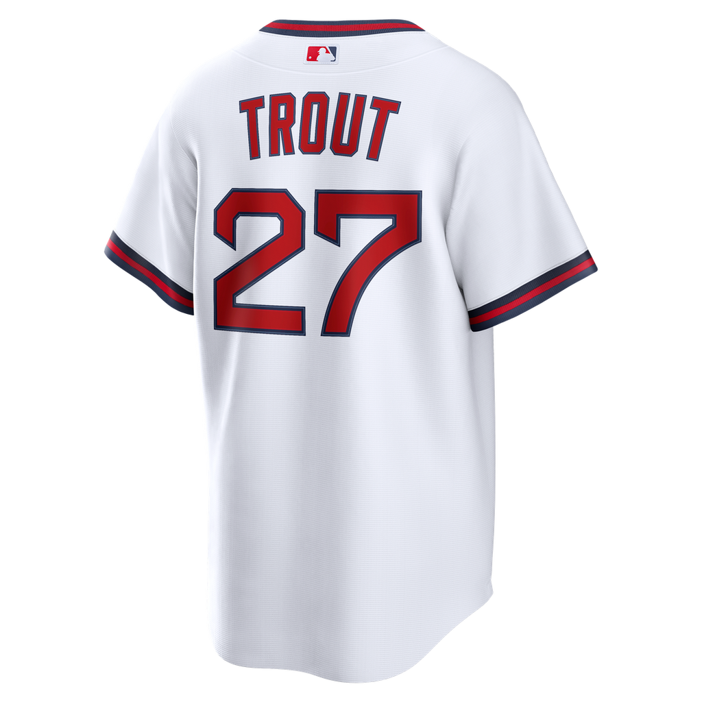 Men's Los Angeles Angels Mike Trout White Alternate Replica MLB Baseball Jersey - view 3