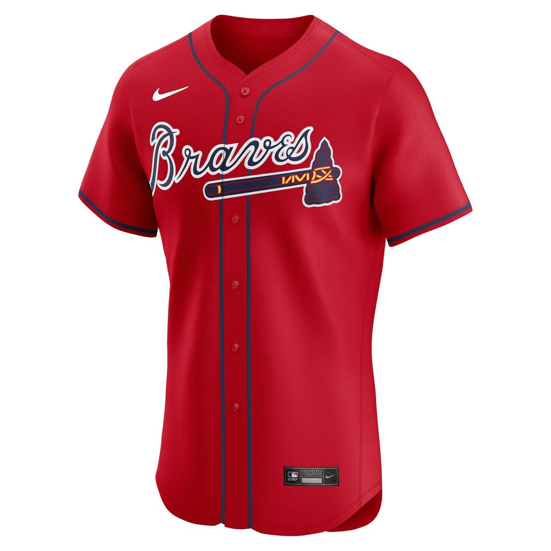Men's Atlanta Braves Red Alternate Elite MLB Baseball Jersey - view 2