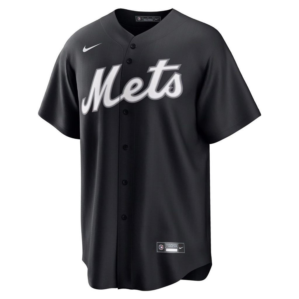 Men's New York Mets Francisco Lindor Black Replica MLB Baseball Jersey - view 4
