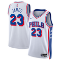 Unisex Lebron James Philadelphia 76ers Association Edition Swingman NBA Basketball Jersey - White - view 1