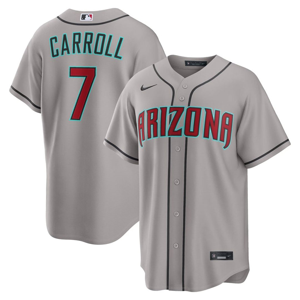 Men's Arizona Diamondbacks Corbin Carroll Gray Road Replica MLB Baseball Jersey - view 15