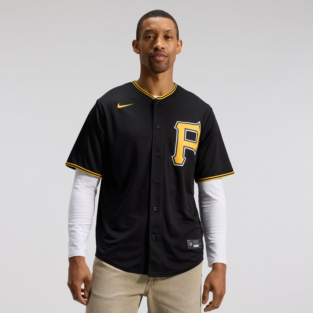 Men's Pittsburgh Pirates Black Alternate Replica MLB Baseball Jersey - view 1