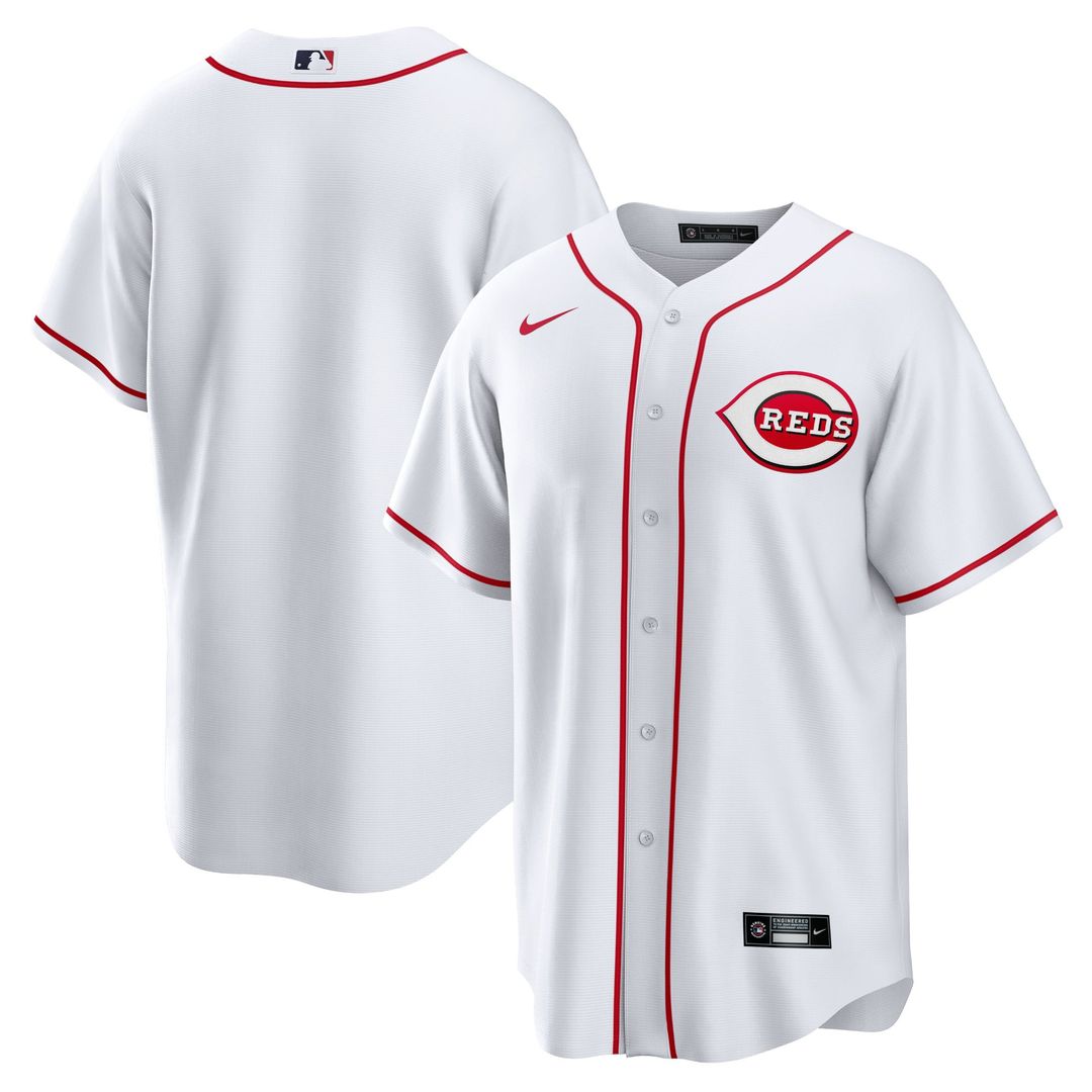 Men's Cincinnati Reds White Home Blank Replica MLB Baseball Jersey - view 1